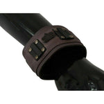 Scervino Street Brown Leather Branded Wide Buckle Closure Bracelet Bracelet