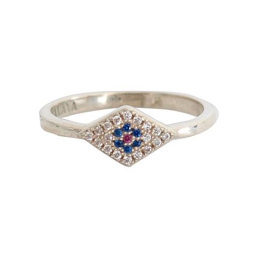Nialaya Elegant Silver CZ Crystal Encrusted Ring Ring Nialaya Gray