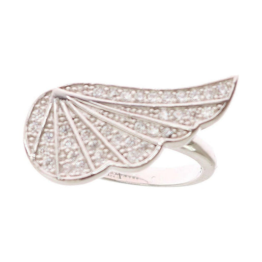 Nialaya Elegant Sterling Silver CZ Crystal Ring Ring Nialaya Light Gray