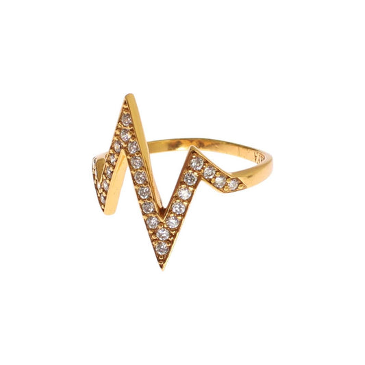 Nialaya Glamorous Gold Plated Sterling Silver Ring Nialaya Dark Khaki
