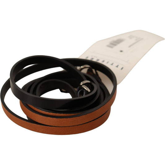 Costume National Elegant Brown Leather Fashion Belt WOMAN BELTS Costume National Light Gray