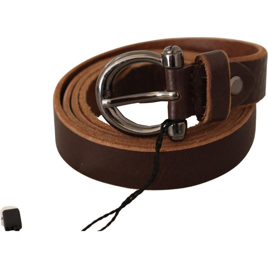 John Galliano Elegant Brown Leather Fashion Belt WOMAN BELTS John Galliano Dark Slate Gray