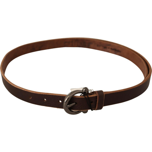 John Galliano Elegant Brown Leather Fashion Belt WOMAN BELTS John Galliano Dark Slate Gray