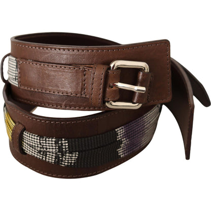 Costume National Brown Leather Silver Buckle Belt WOMAN BELTS