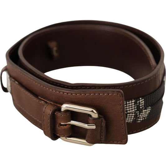 Costume National Elegant Brown Leather Fashion Belt WOMAN BELTS Costume National Black