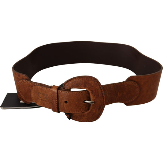 Costume National Elegant Brown Leather Fashion Belt WOMAN BELTS Costume National Black