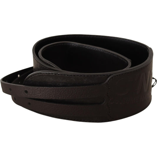 Costume National Elegant Double Buckle Leather Belt WOMAN BELTS Costume National Black