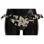 Dolce & Gabbana Bikini Bottom Black Lily Print Swimsuit Swimwear WOMAN SWIMWEAR