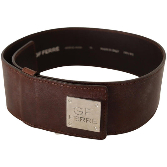 GF Ferre Elegant Genuine Leather Fashion Belt - Chic Brown WOMAN BELTS GF Ferre Dark Slate Gray
