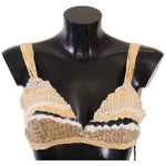 Dolce & Gabbana Beige Straw Raffia Woven Crochet Cover Up Top WOMAN TOPS AND SHIRTS