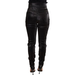 Dolce & Gabbana Black Silver Lurex Thread Cotton Stretch Pants Jeans & Pants