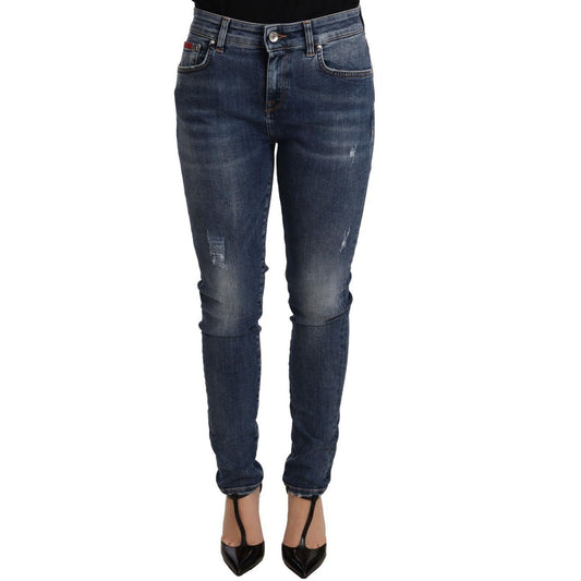 Dolce & Gabbana Elegant Slim-Fit Distressed Skinny Jeans Dolce & Gabbana Dark Slate Gray
