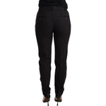 Dolce & Gabbana Black Tapered Women Trouser Virgin Wool Pants Jeans & Pants