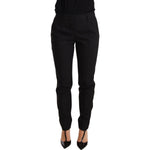 Dolce & Gabbana Black Tapered Women Trouser Virgin Wool Pants Jeans & Pants