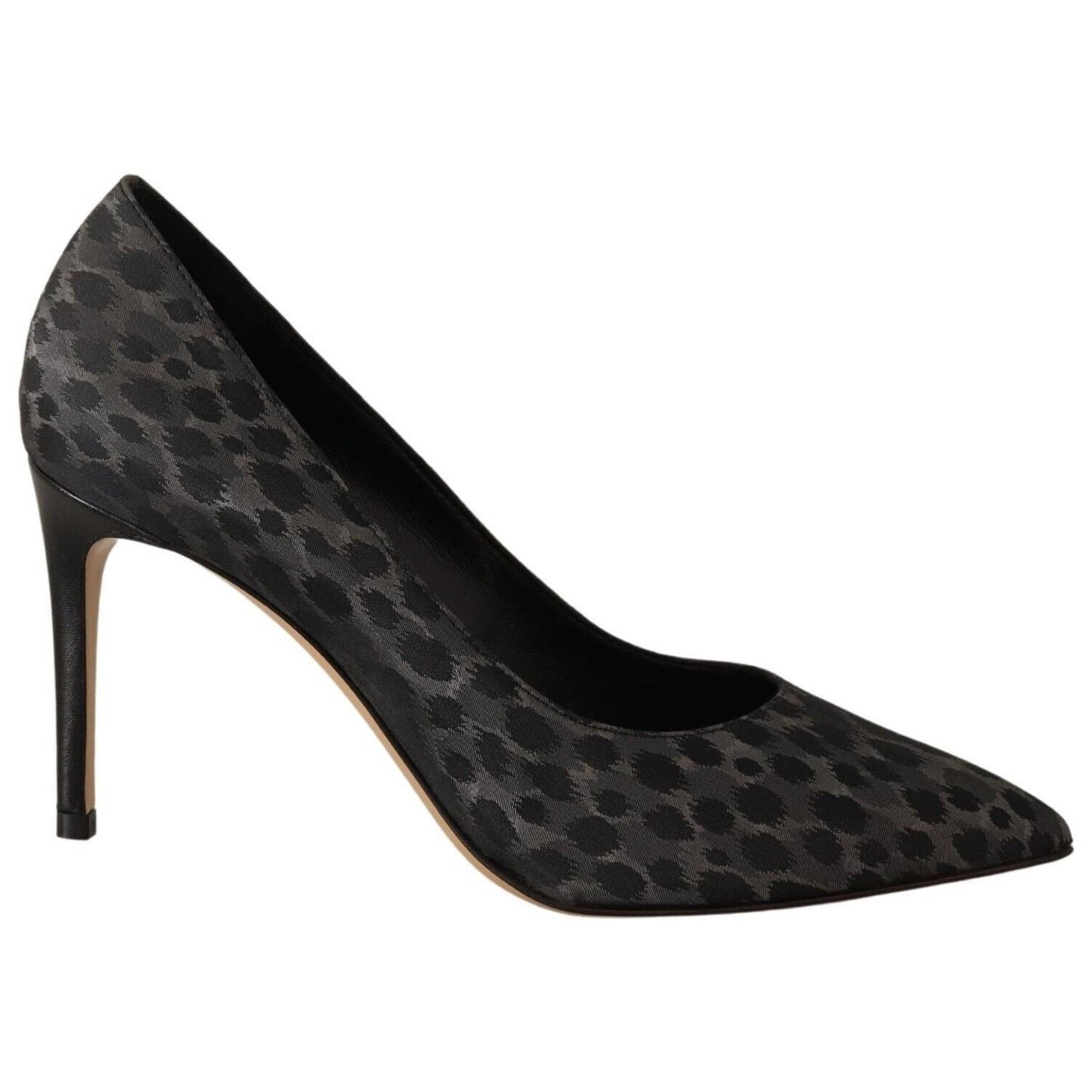Sofia Black Leopard Leather Stiletto High Heels Pumps Shoes WOMAN PUMPS