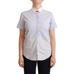 AGLINI Light Blue Cotton Short Sleeves Collared Polo Top WOMAN T-SHIRTS