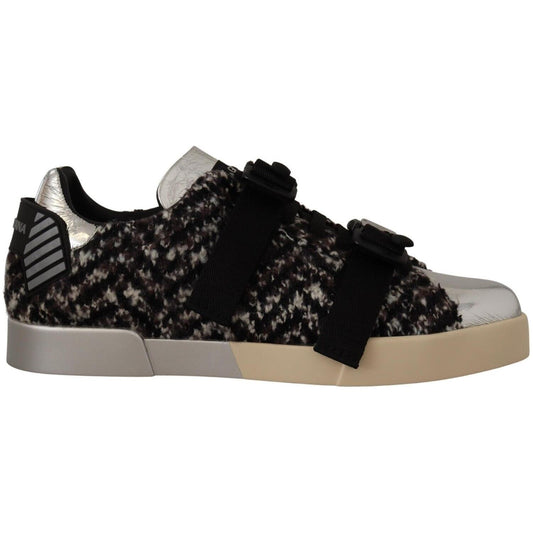 Dolce & Gabbana Silver Elegance Leather Sneakers Dolce & Gabbana Rosy Brown