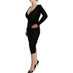 GF Ferre Elegant Black Sheath Dress with Sweetheart Neckline WOMAN DRESSES GF Ferre Rosy Brown