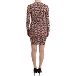 GF Ferre Multicolor Longsleeved Viscose Shift Dress