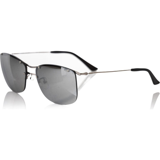 Frankie Morello Silver Metallic Men Sunglass Frankie Morello Light Slate Gray