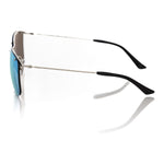 Frankie Morello Silver Metallic Fibre Men Sunglasses