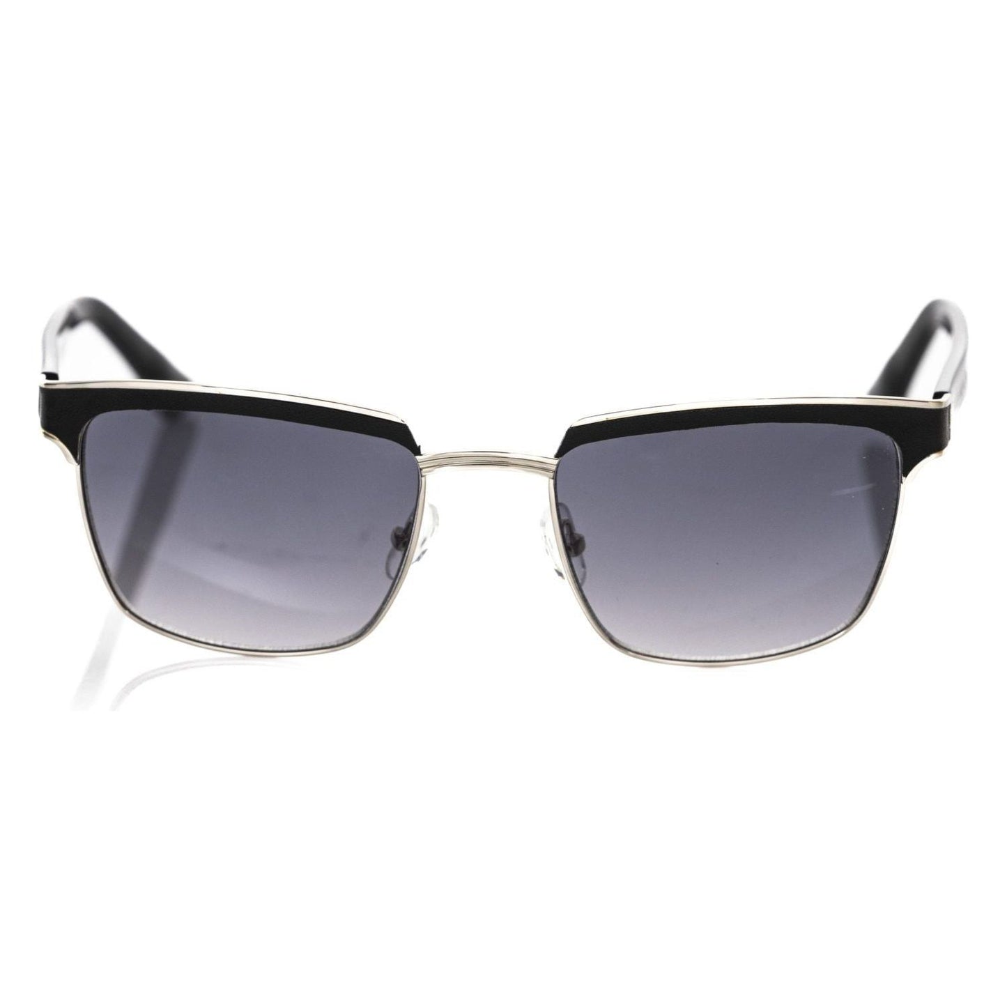 Frankie Morello Black Metallic Fibre Men Sunglasses