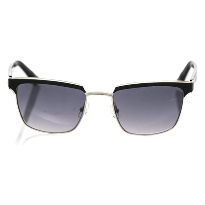 Frankie Morello Black Metallic Fibre Men Sunglasses