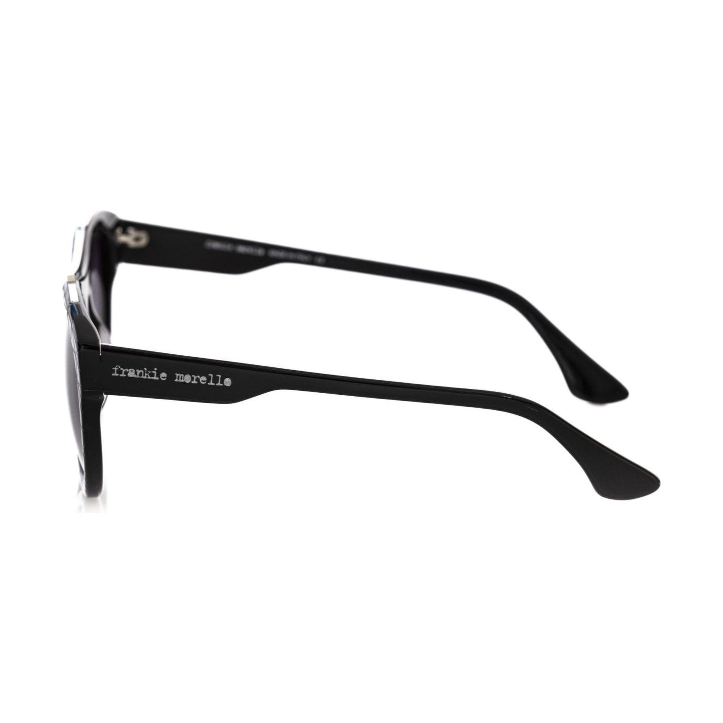 Frankie Morello Black Acetate Men Sunglasses