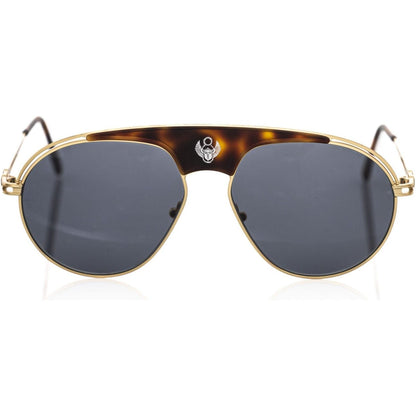 Frankie Morello Brown Metallic Fibre Men Sunglass