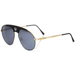 Frankie Morello Black Metallic Fiber Men Sunglasses