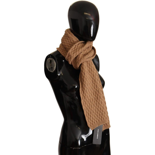 Dolce & Gabbana Elegant Dark Brown Knitted Scarf Dolce & Gabbana Rosy Brown