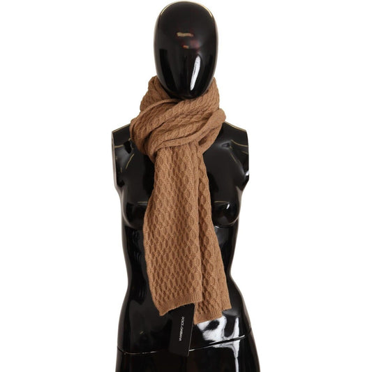 Dolce & Gabbana Elegant Dark Brown Knitted Scarf Dolce & Gabbana Black