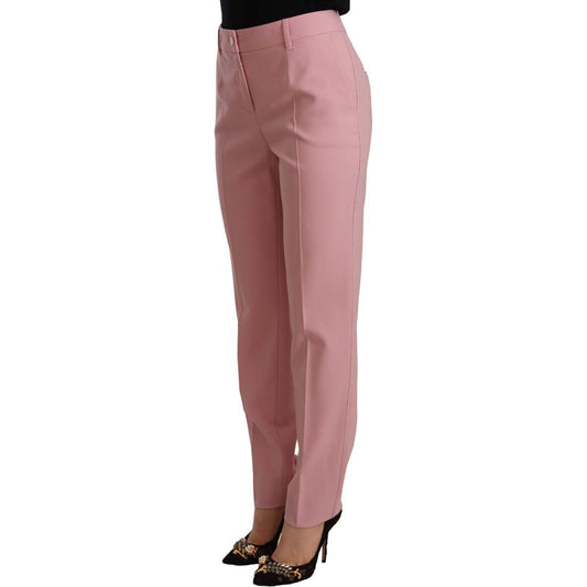 Dolce & Gabbana Elegant Pink High-Waisted Trousers Dolce & Gabbana Dim Gray