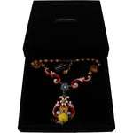 Dolce & Gabbana Gold Brass Carretto Sicily Statement Crystal Chain Necklace Necklace
