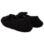 Dolce & Gabbana Black Slip On Ballerina Flats Wool Knit Shoes