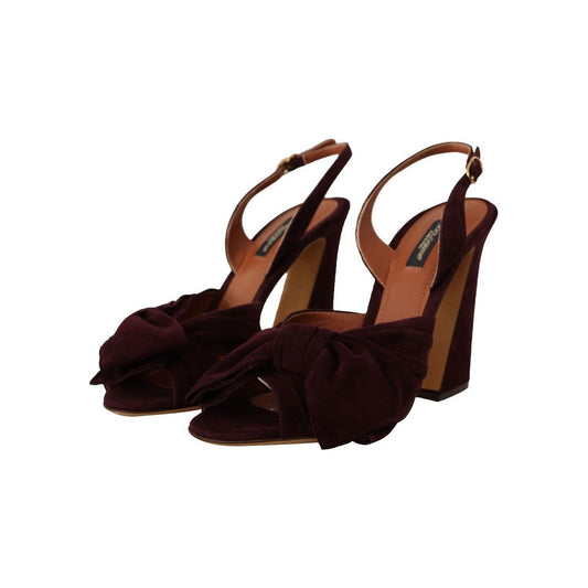 Dolce & Gabbana Elegant Purple Suede Heels Sandals Dolce & Gabbana Black