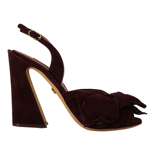 Dolce & Gabbana Elegant Purple Suede Heels Sandals Dolce & Gabbana Black