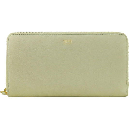 Cavalli Class Gray Calfskin Women Wallet WOMAN WALLETS Cavalli Class Tan