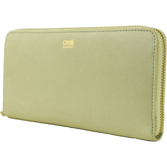 Cavalli Class Gray Calfskin Women Wallet WOMAN WALLETS Cavalli Class Tan