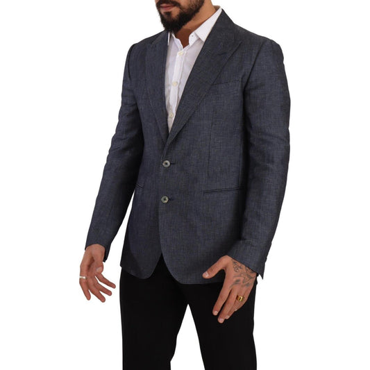 Dolce & Gabbana Elegant Slim Fit Two-Button Blue Blazer Dolce & Gabbana Dark Slate Gray