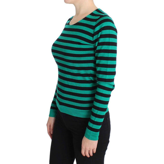 Dolce & Gabbana Elegant Striped Cashmere Silk Sweater Dolce & Gabbana Black