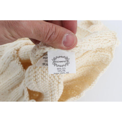 PINK MEMORIES Beige Cotton Blend Knitted Sleeveless Sweater