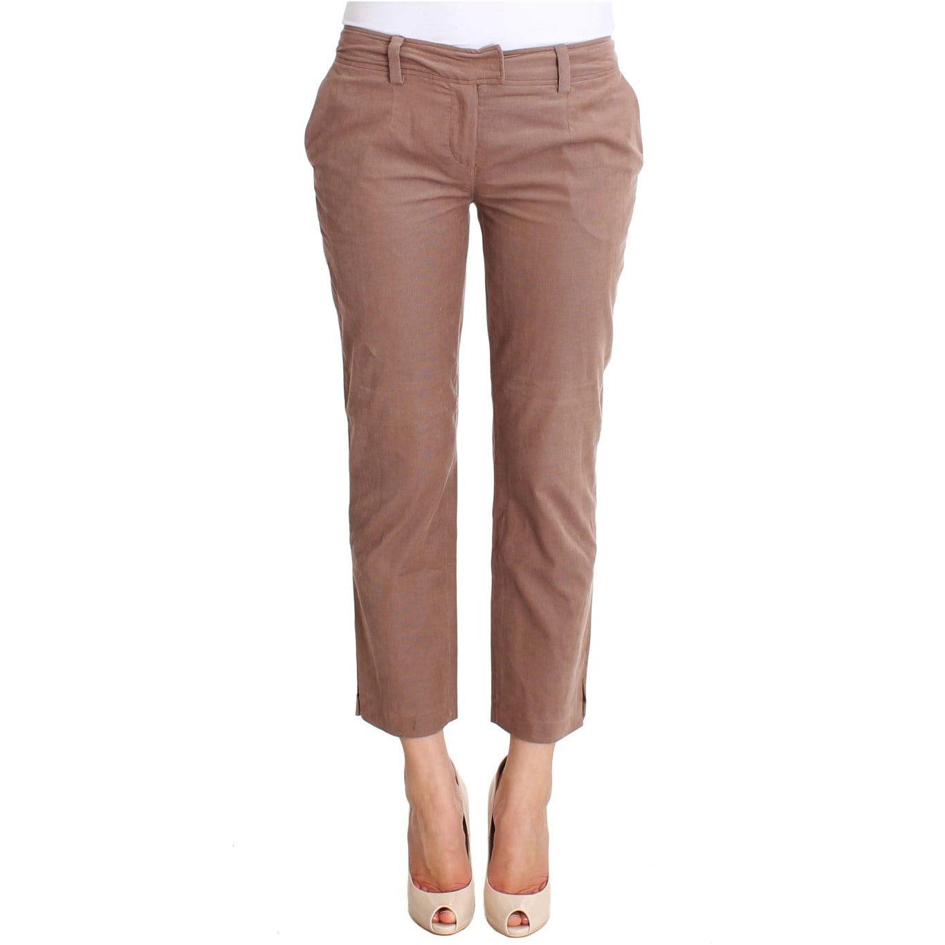 Costume National Brown Cropped Corduroys Pants
