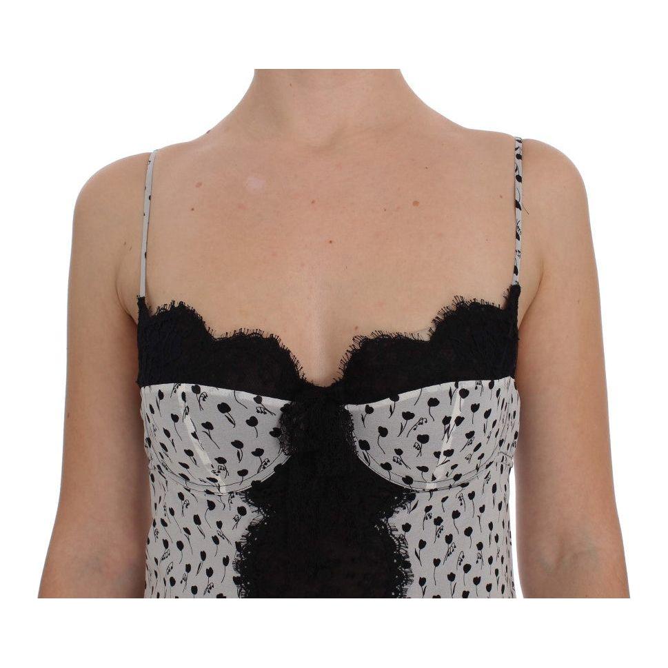 Dolce & Gabbana Black Silk Lace Babydoll Lingerie Top