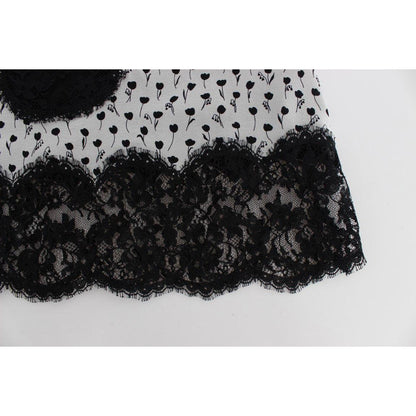 Dolce & Gabbana Black Silk Lace Babydoll Lingerie Top