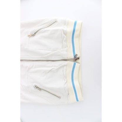 John Galliano White Mock Zip Cardigan Sweatshirt Sweater