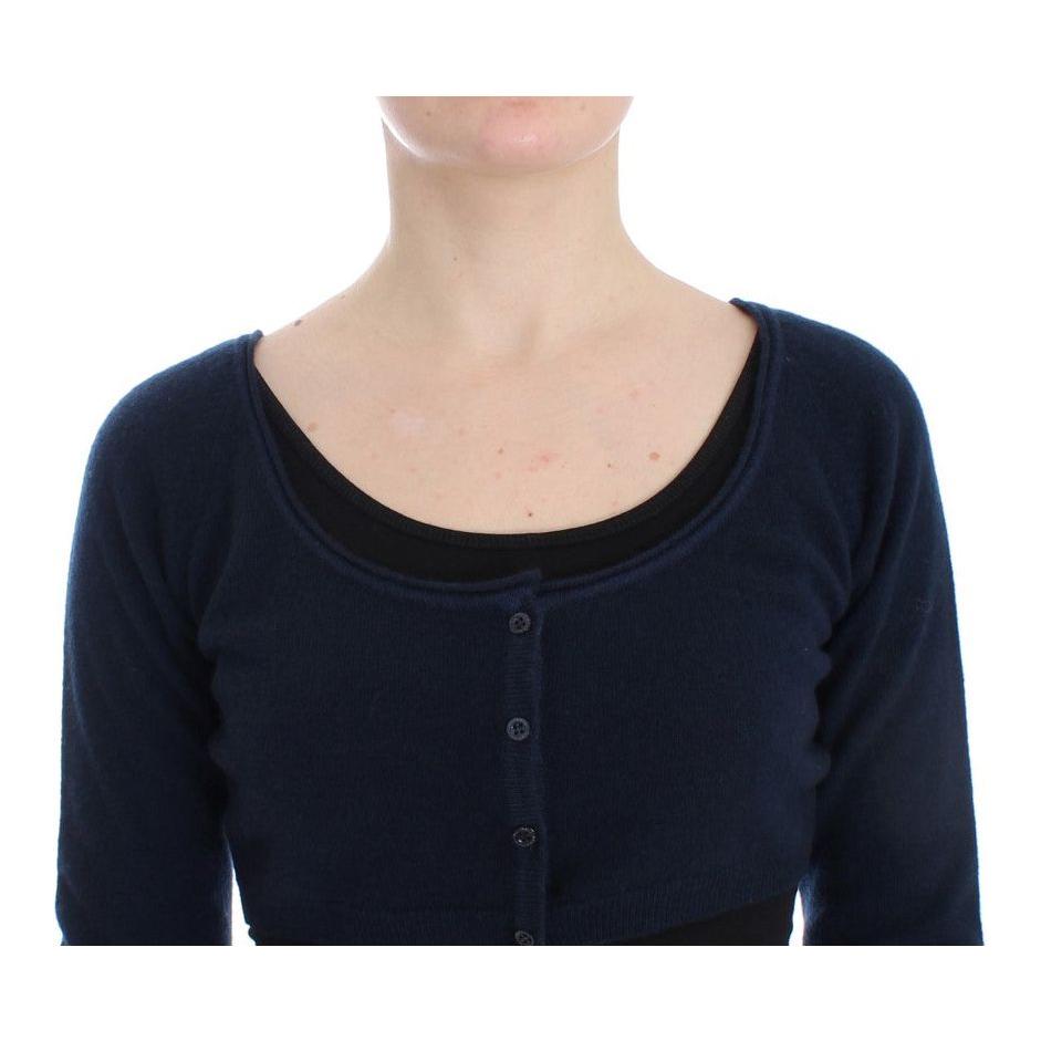 Ermanno Scervino Blue Cashmere Cardigan Sweater
