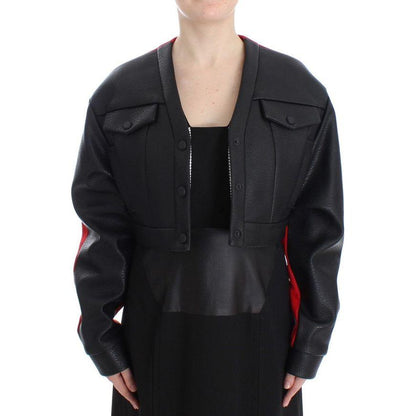 KAALE SUKTAE Black Short Croped Coat Bomber Jacket