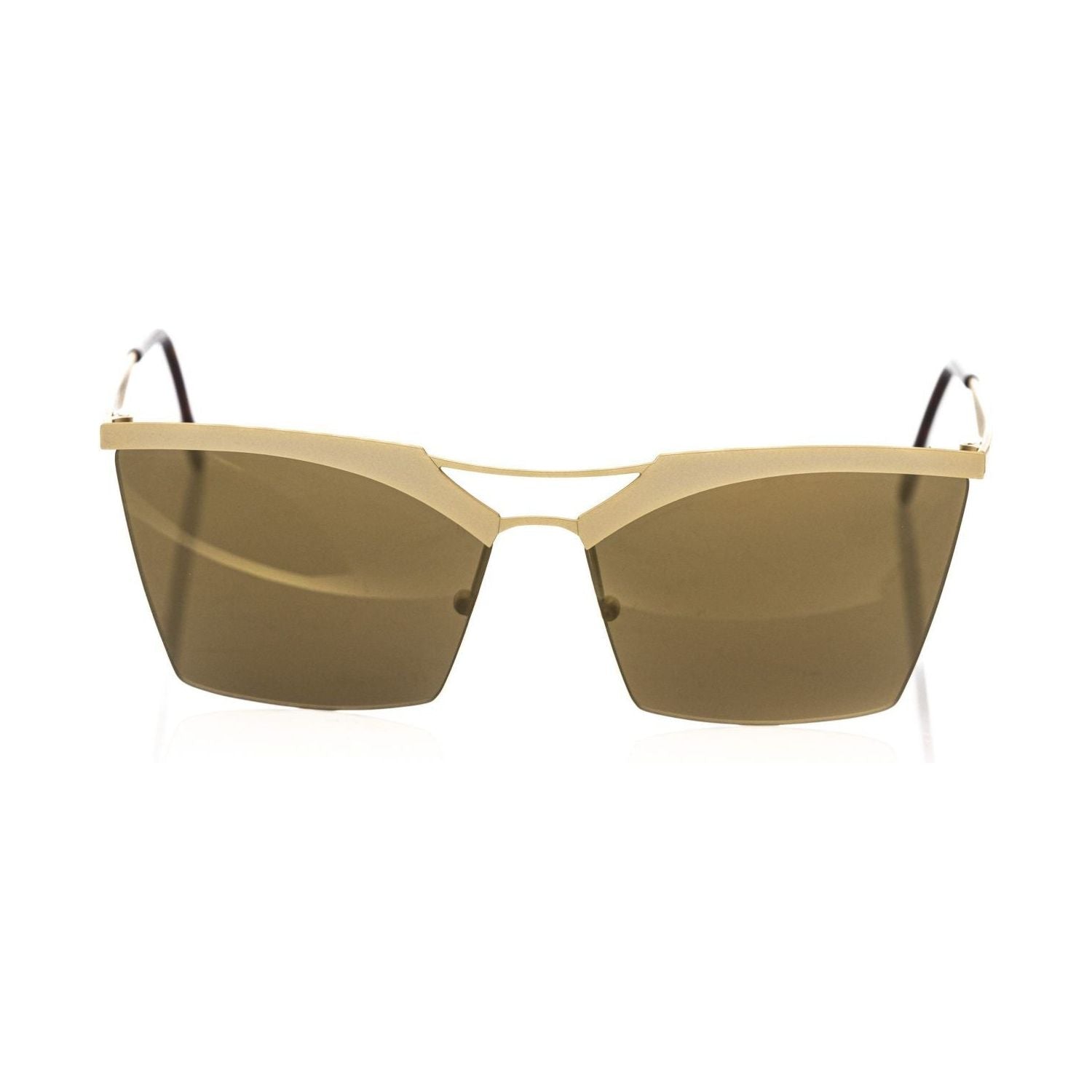 Frankie Morello Gold Metallic Fibre Women Sunglass