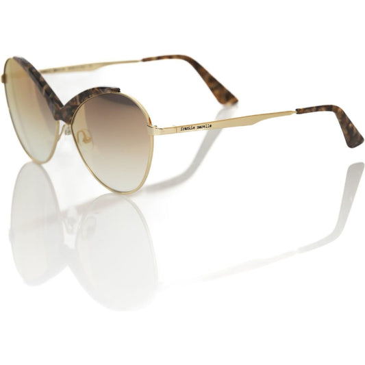 Frankie Morello Beige Metallic Women Sunglass Frankie Morello Antique White